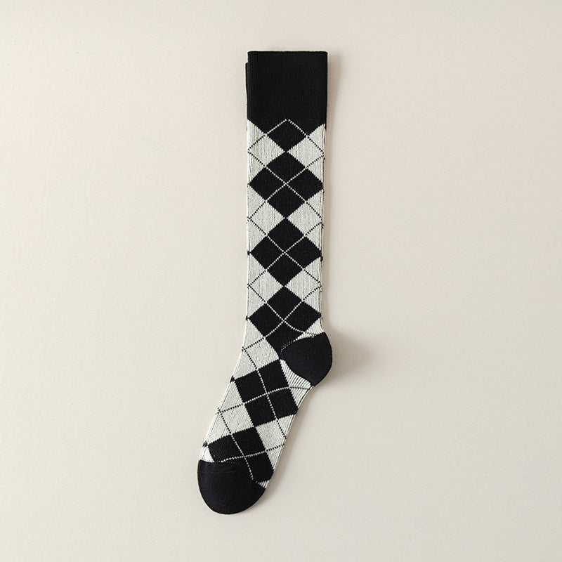 Preppy Argyle Knee Highs