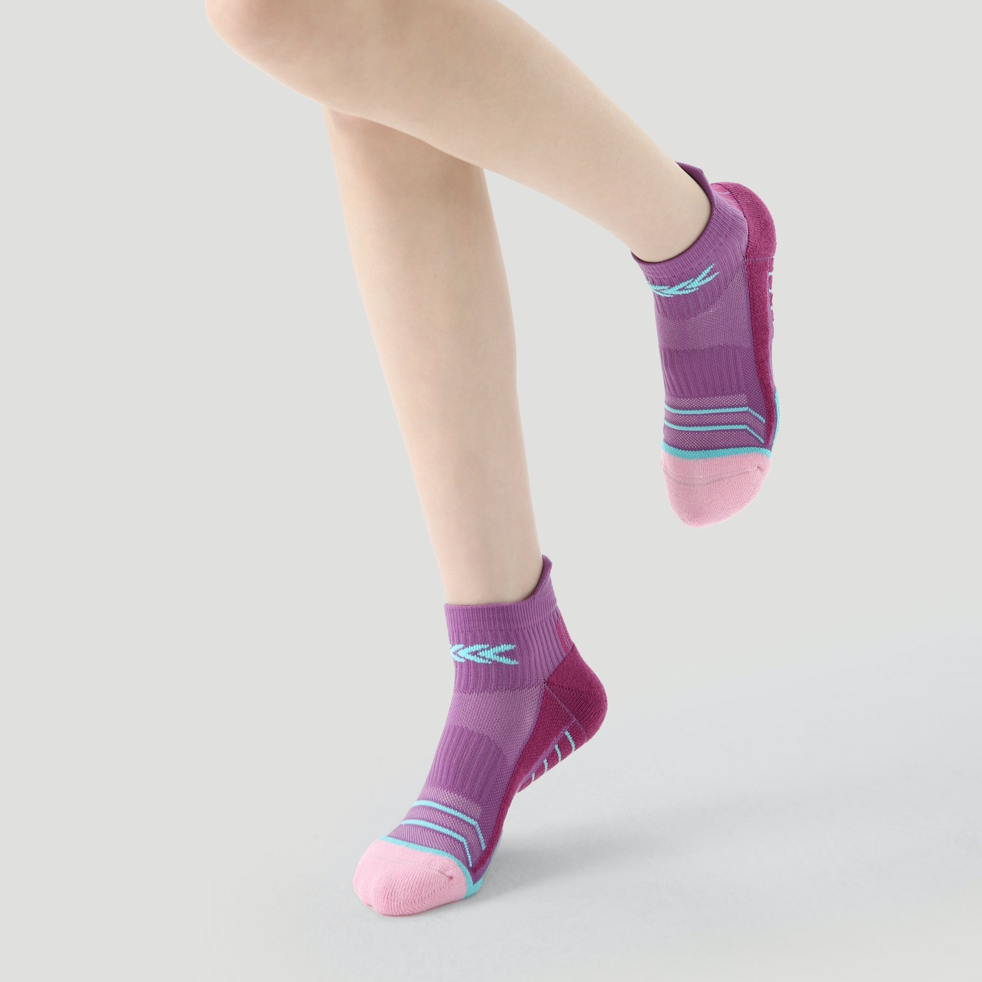 Women's Performance Cushioned Ankle Socks - Purple & Teal