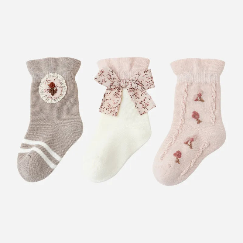Babies The English Rose Garden Socks-3 Pairs
