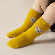 Baby’s Fuzzy Terry Bear Embroidery Socks 3-Pack