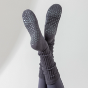 Women's Terry-Lined Pilates 92% Cotton Socks - product photo showing cushioned comfort