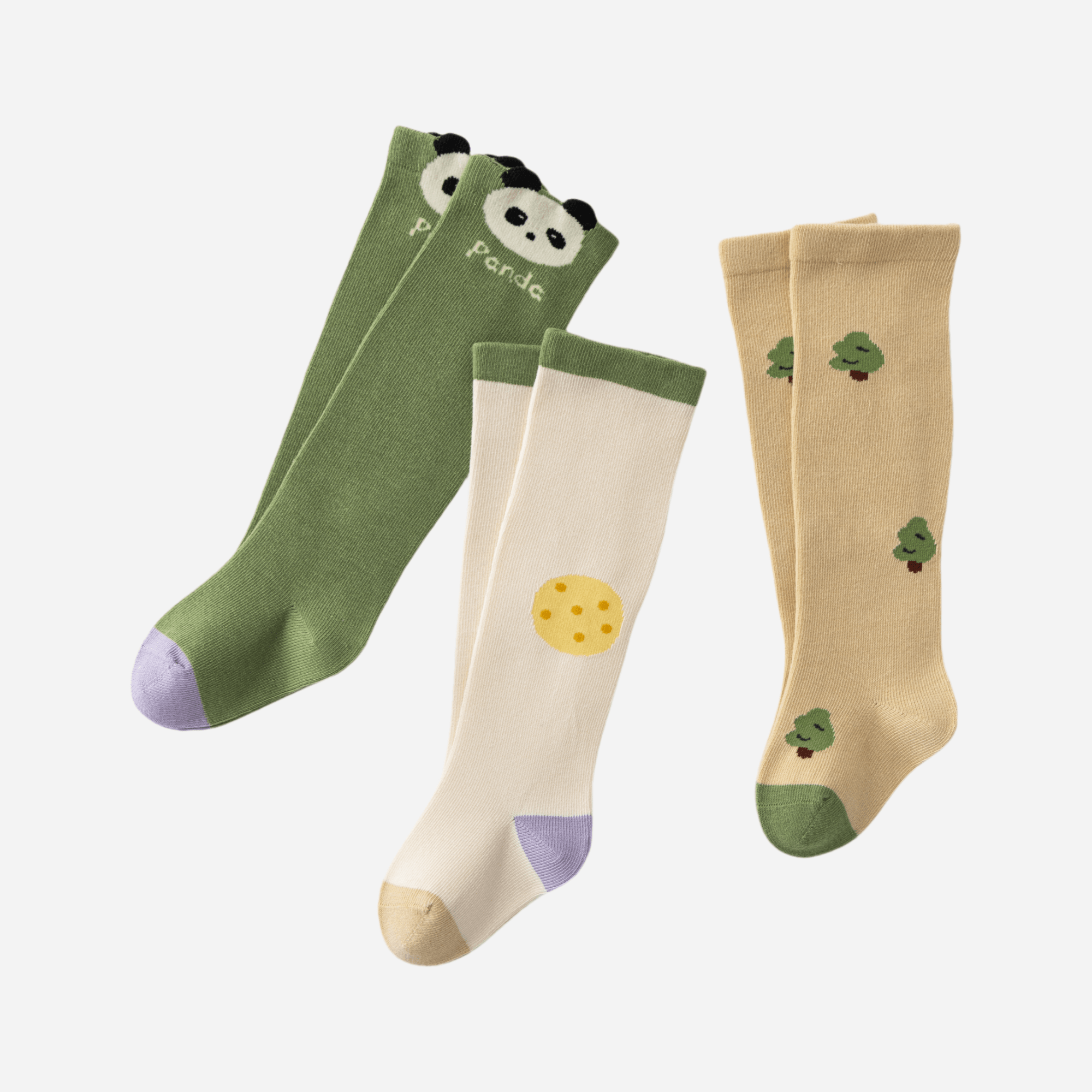 Babies Panda's Picnic Knee-Highs-3 pack - Weavasocks