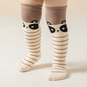Baby’s Cartoon Tiger & Panda Striped Knee-High Socks 3-Pack