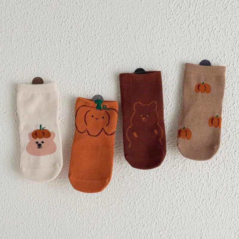 Babies Bunny& Bear Grip Socks-4 Pairs