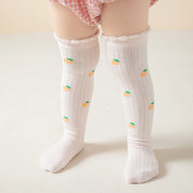 Baby & Toddler Sweet Fruit Garden Lettuce Edge Knee-High 3-Pack - sock set showing secure grip comfort