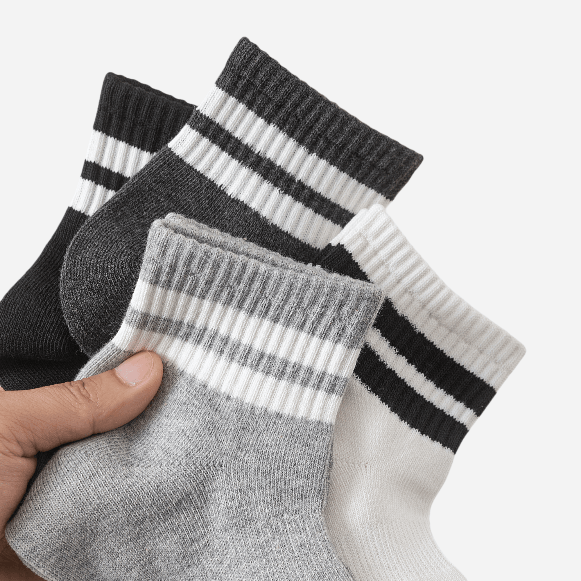 Men's Retro Stripe Ankle Socks-5 Pack