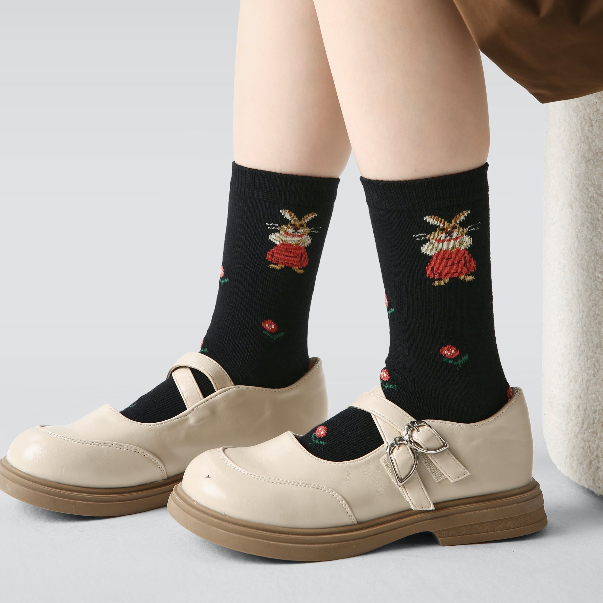 Kid's Girls' Vintage Bunny Socks - 3 Pairs