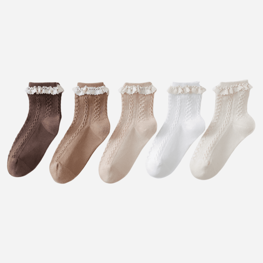 Babies The Cable-Knit Lace Socks-4 pack - Weavasocks