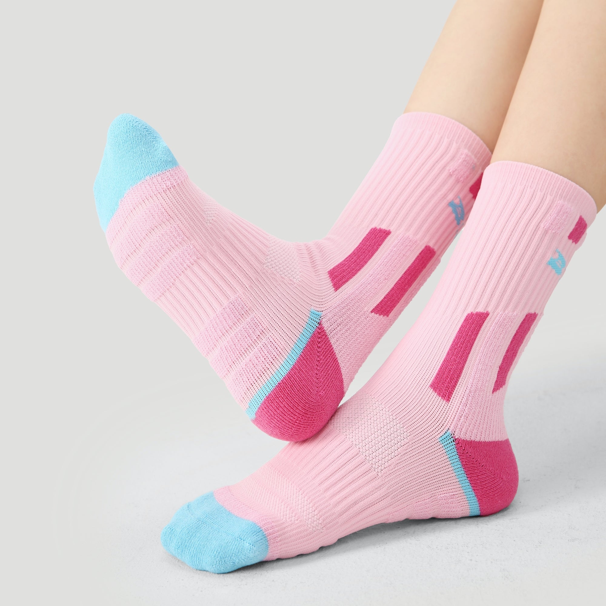 Women's Performance Athletic Crew Socks-Pink-1 Pack