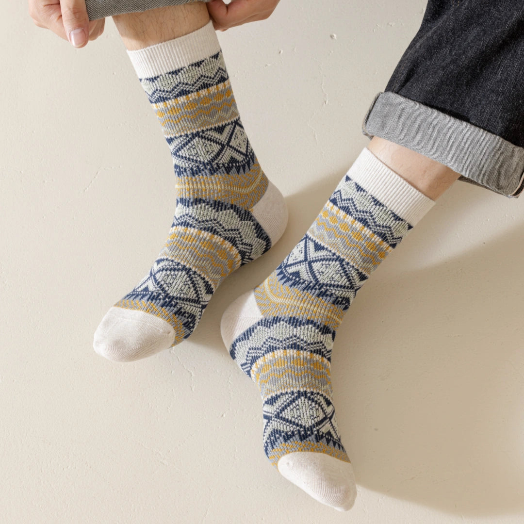 Men's Vintage Fair Isle Crew Socks