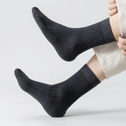 Men's 98% Cotton Classic Ribbed Crew Socks