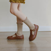 Kid's Ruffle Cable Knit Crew Socks 5 - Pairs - Weavasocks