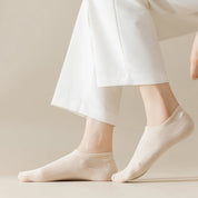 Women's 95% Cotton Candy Mesh No-Show Socks - product photo showing breathable mesh comfort