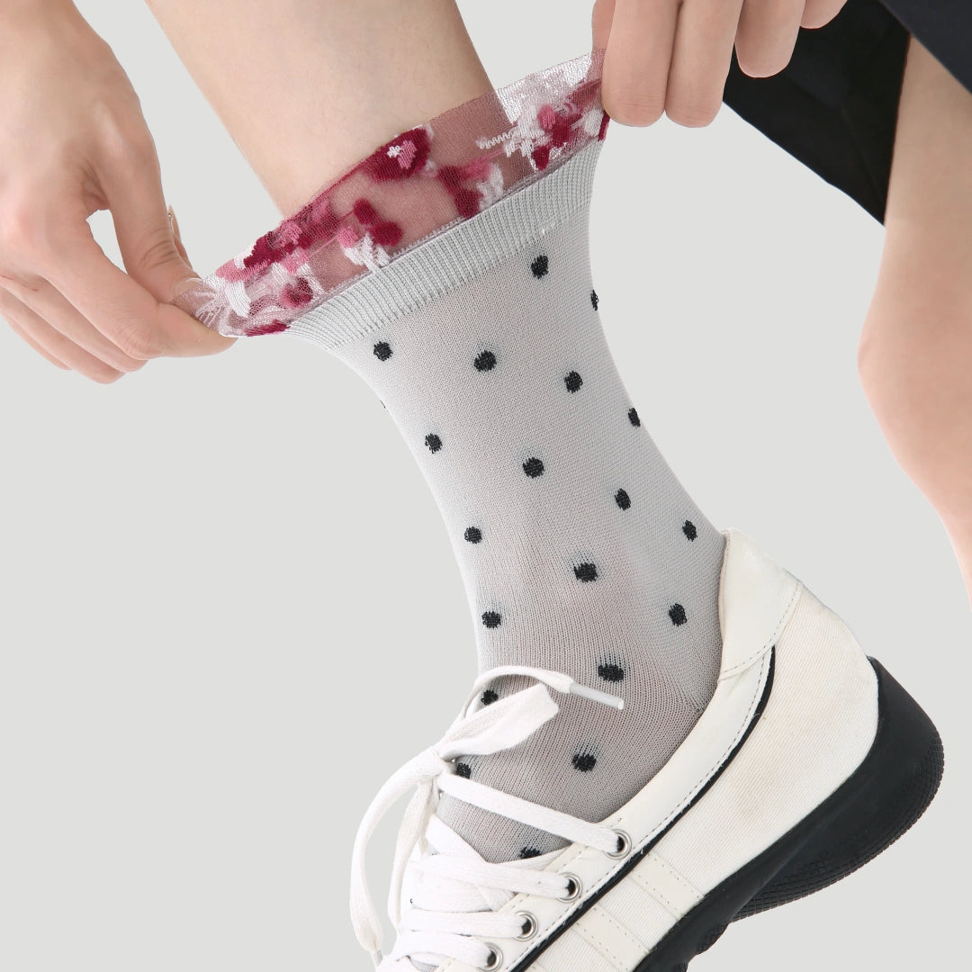 Women's Retro Modern Mesh Crew Socks (3-Pack) - sock set showing breathable mesh comfort