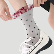 Women's Retro Modern Mesh Crew Socks (3-Pack) - sock set showing breathable mesh comfort
