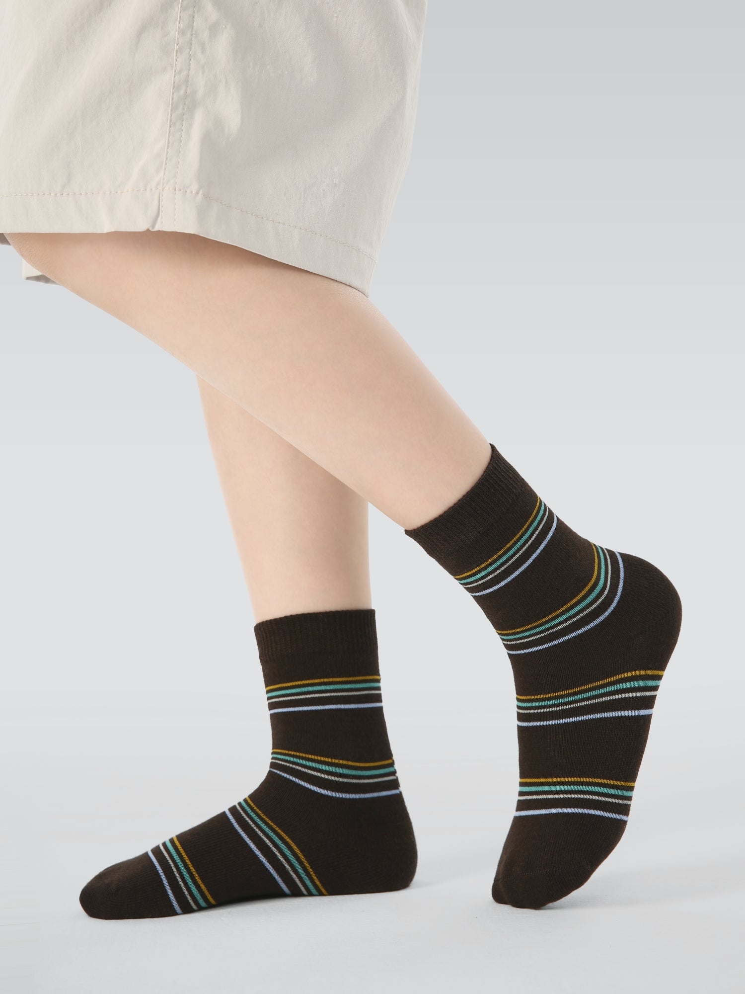 Kids' Mocha Speckle & Stripe-5 Pack