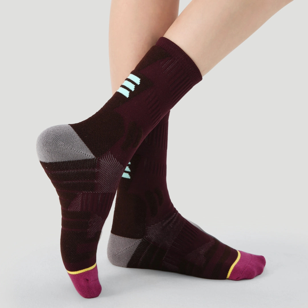 Performance Crew Socks - Maroon