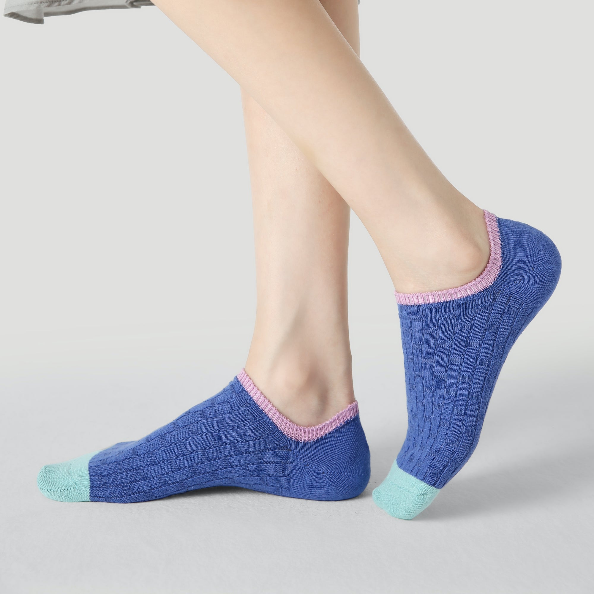 Women's Mixed Texture No-Show Socks - 3 Pairs