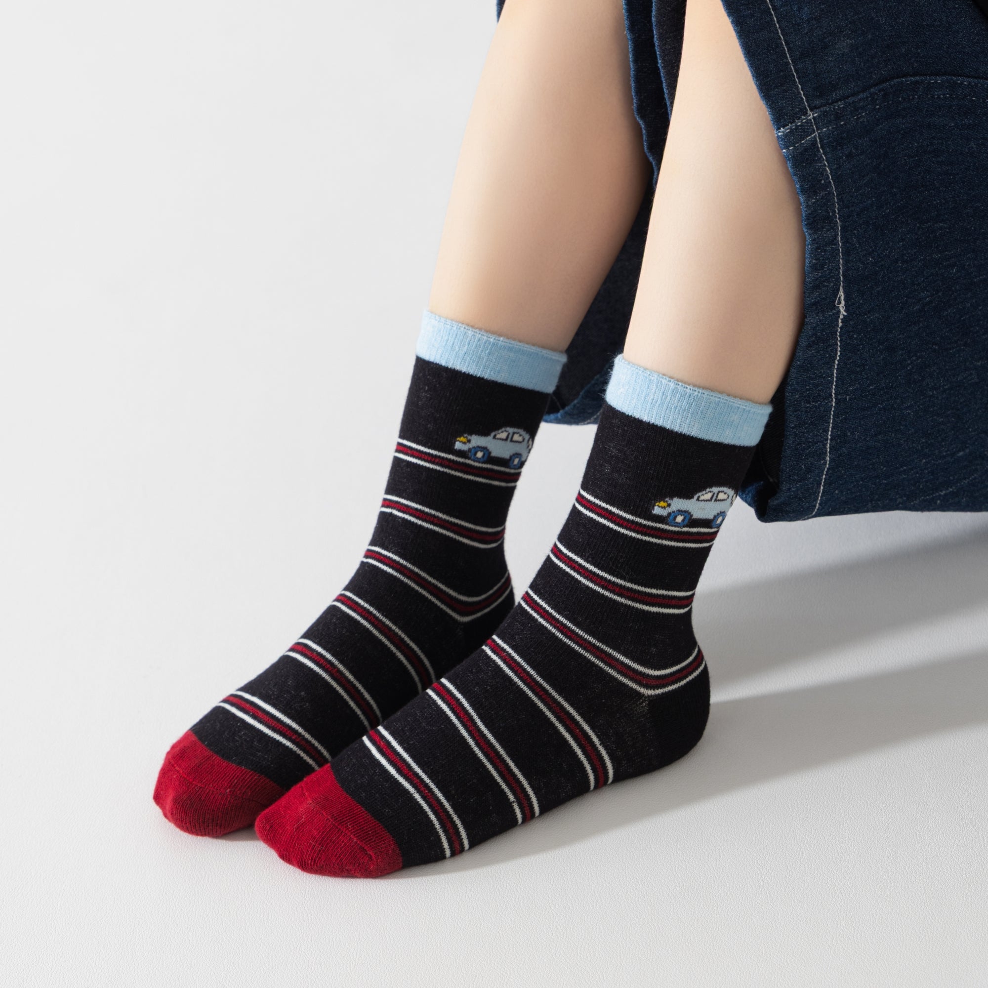 Kid's Car & Truck Crew Socks - 5 Pairs