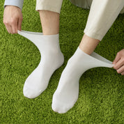Men's 98% Cotton Ultra-Thin Non-Binding Ankle Socks - product photo showing soft cotton-rich comfort