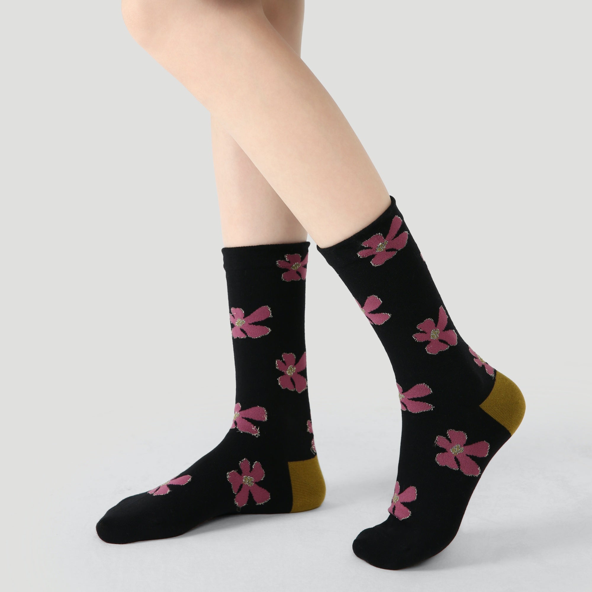 Women's Modern Floral & Plaid Socks - 3 pairs