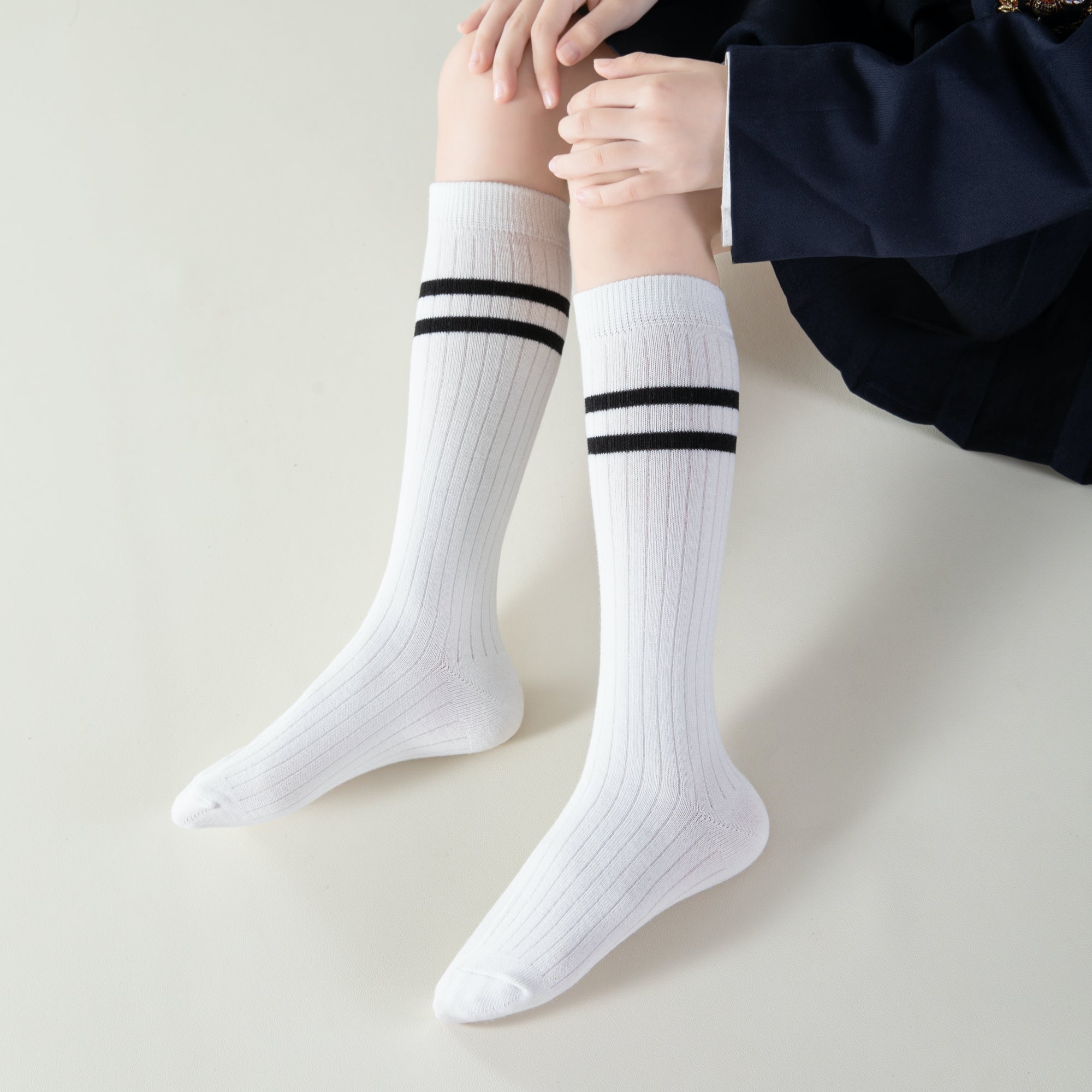 Kid's Varsity Stripe Knee High Socks - 3 Pairs