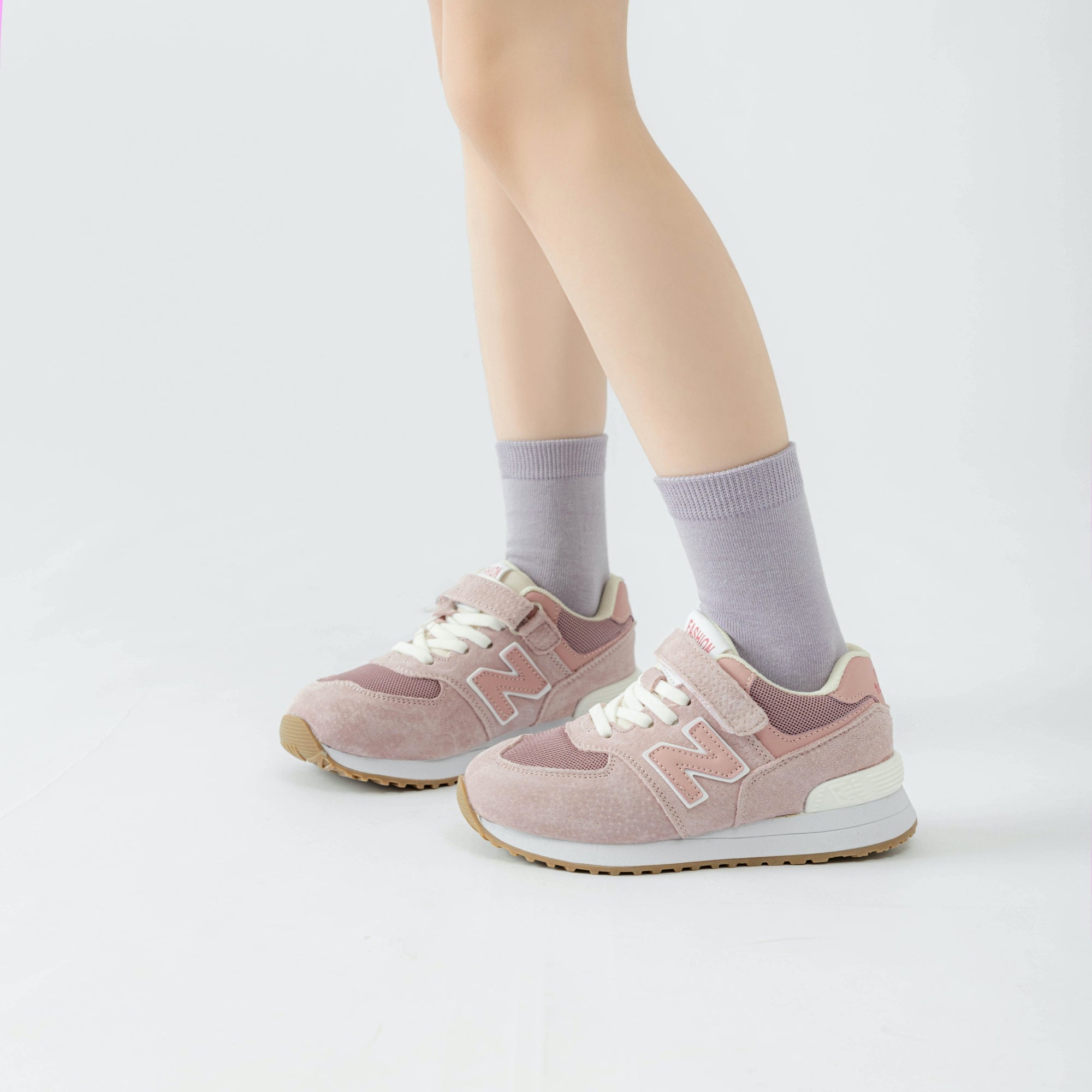 Kid's Organic Cotton Solid Crew Socks Pastel - 4 Pairs
