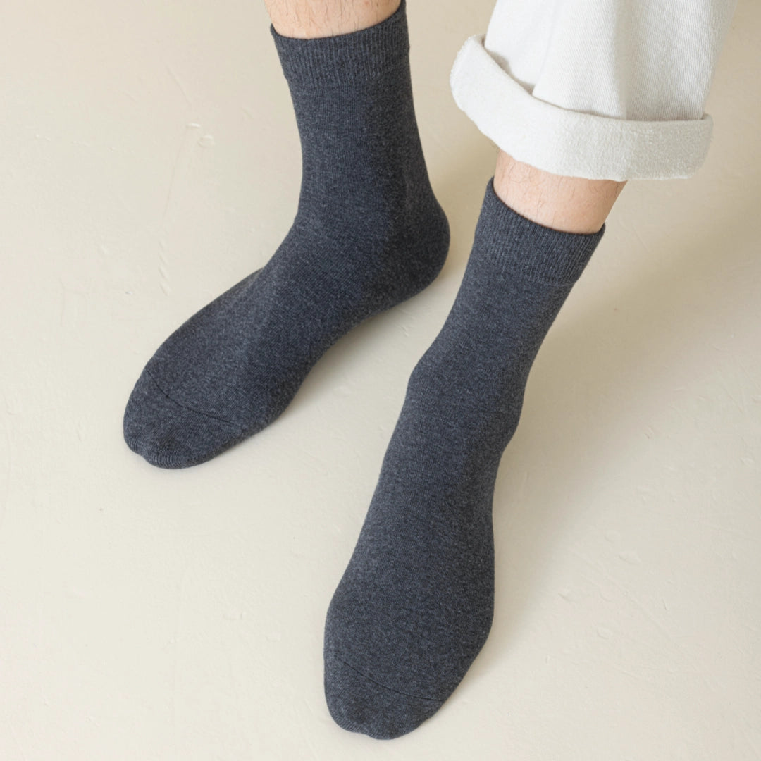Men's 98% Cotton Heathered Business Crew Socks