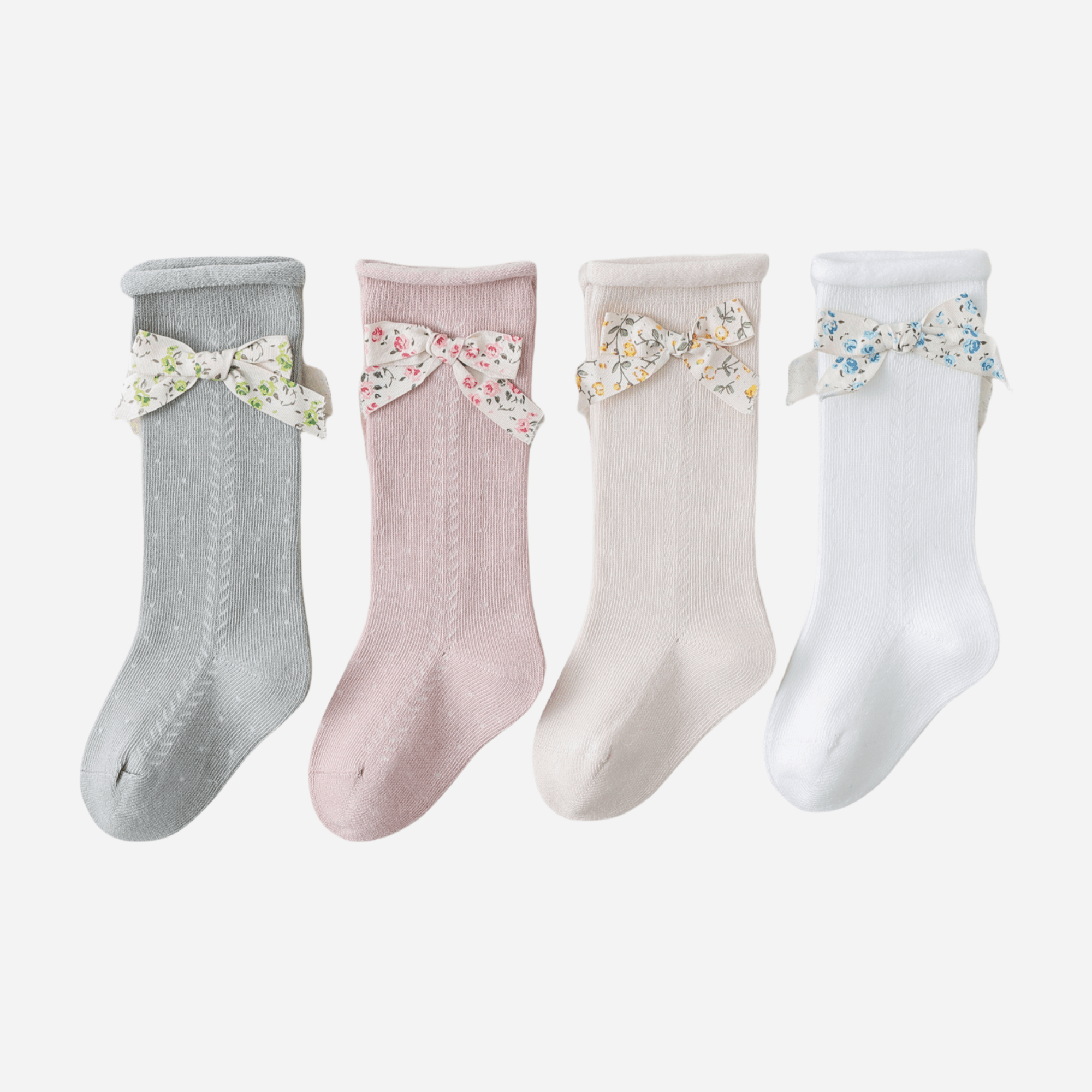 Babies The Floral Bow Knee-Highs-3 pack - Weavasocks