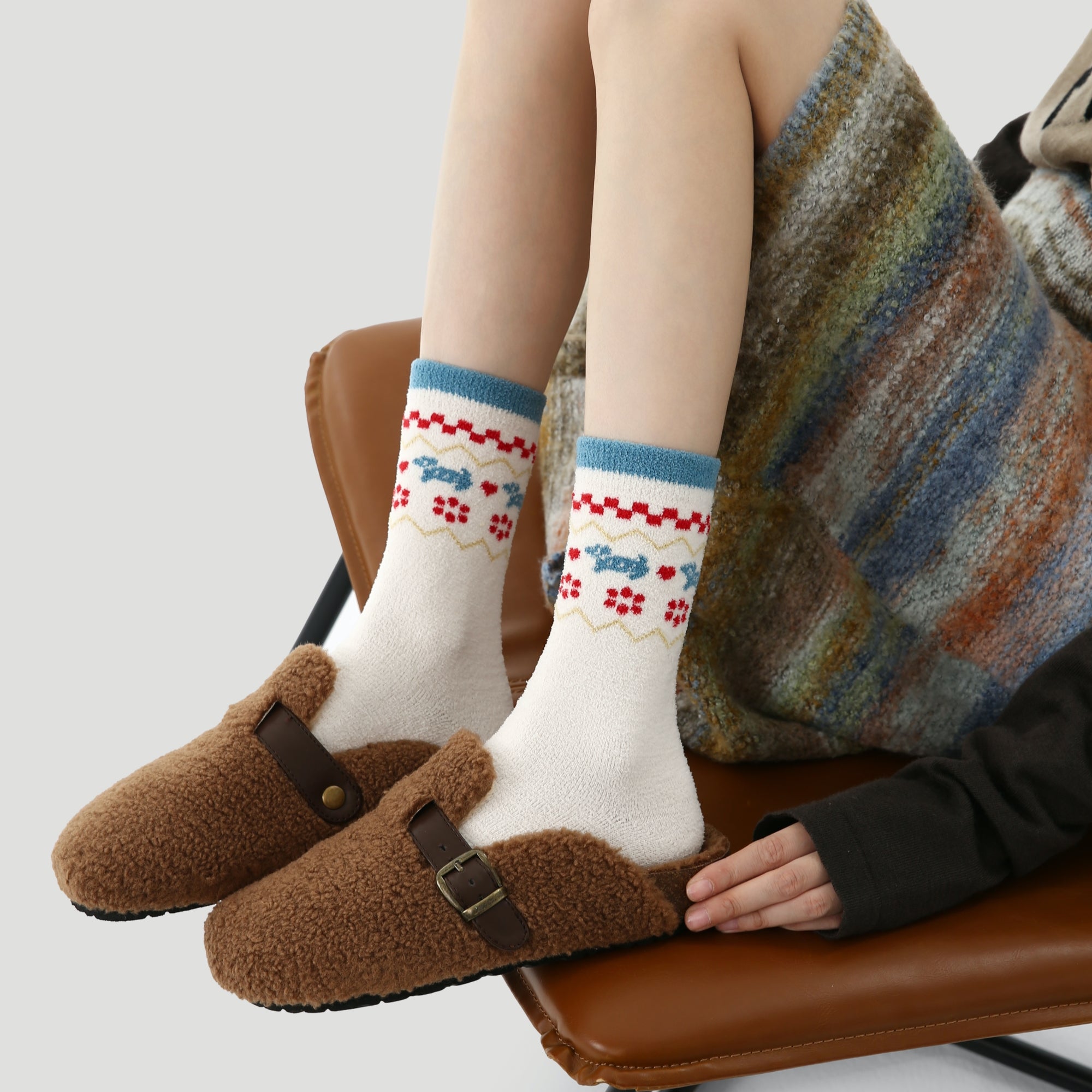 Women's Cozy Fair Isle Crew Socks - 3 Pairs