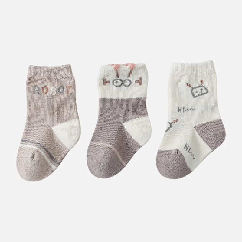 Babies The Beep Boop Socks-3 Pairs