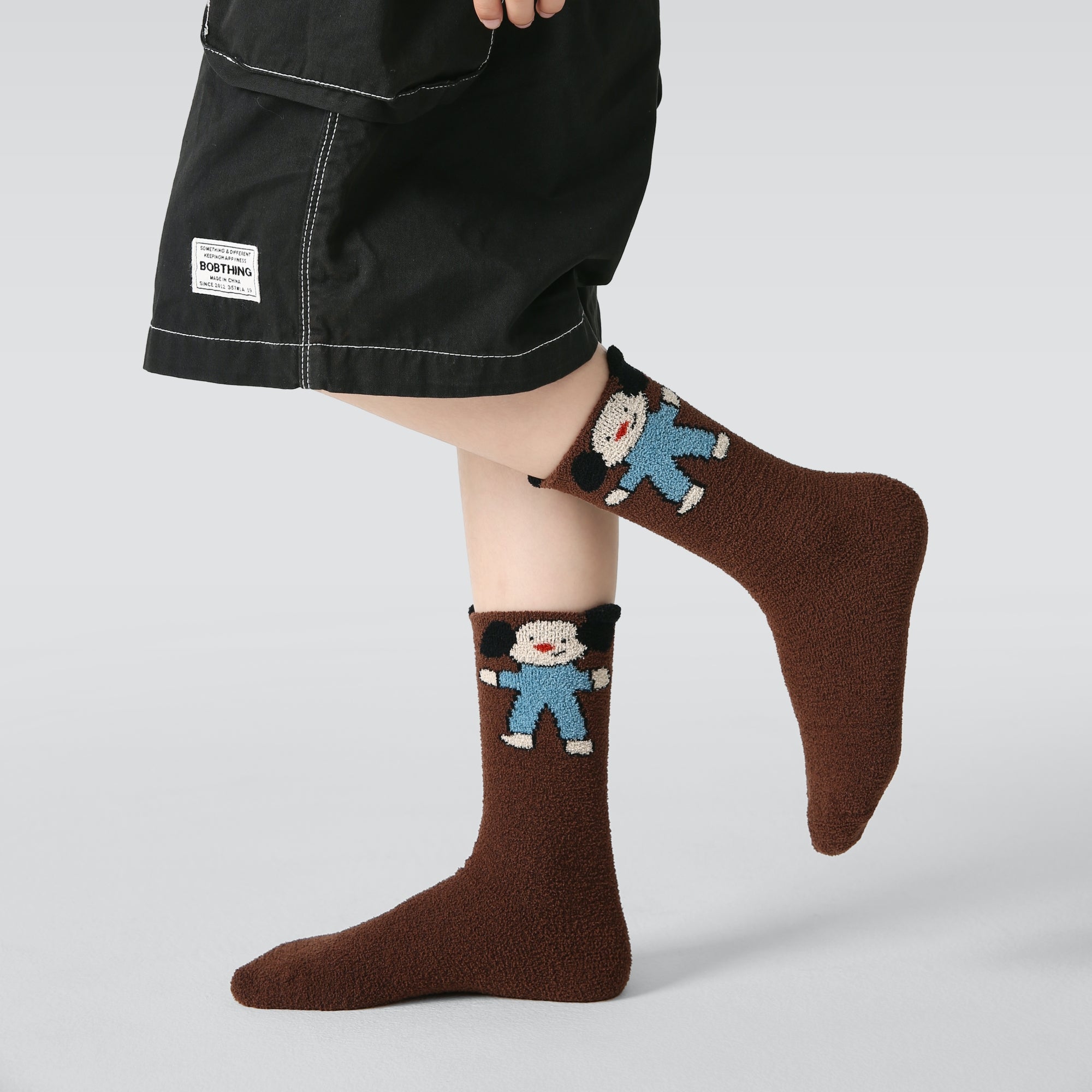 Kid's Cozy 3D Dog Fuzzy Socks - 4 Pairs
