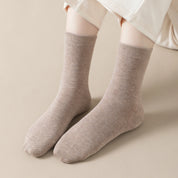 Women's 98% Cotton 5" Quarter Heather Socks - product photo showing soft cotton-rich comfort