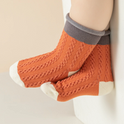 Baby’s Retro Cable Knit Color-Block Socks 4-Pack