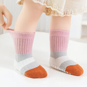 Baby & Toddler Retro Colorblock Stripe Non-Slip Socks 3-Pack - sock set showing secure grip comfort