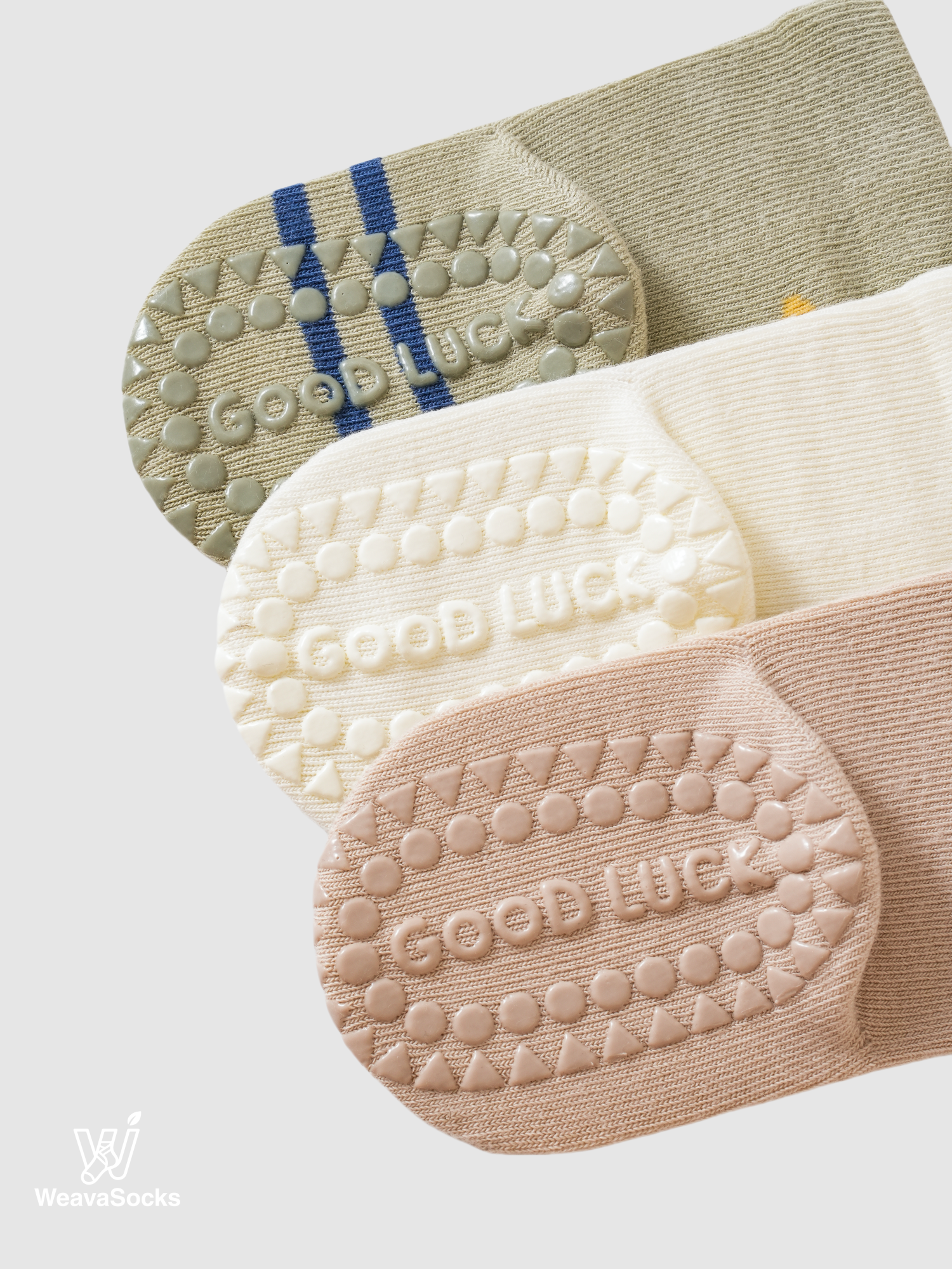 Babies' Non-Slip Ribbed Crew Socks-3 Pack