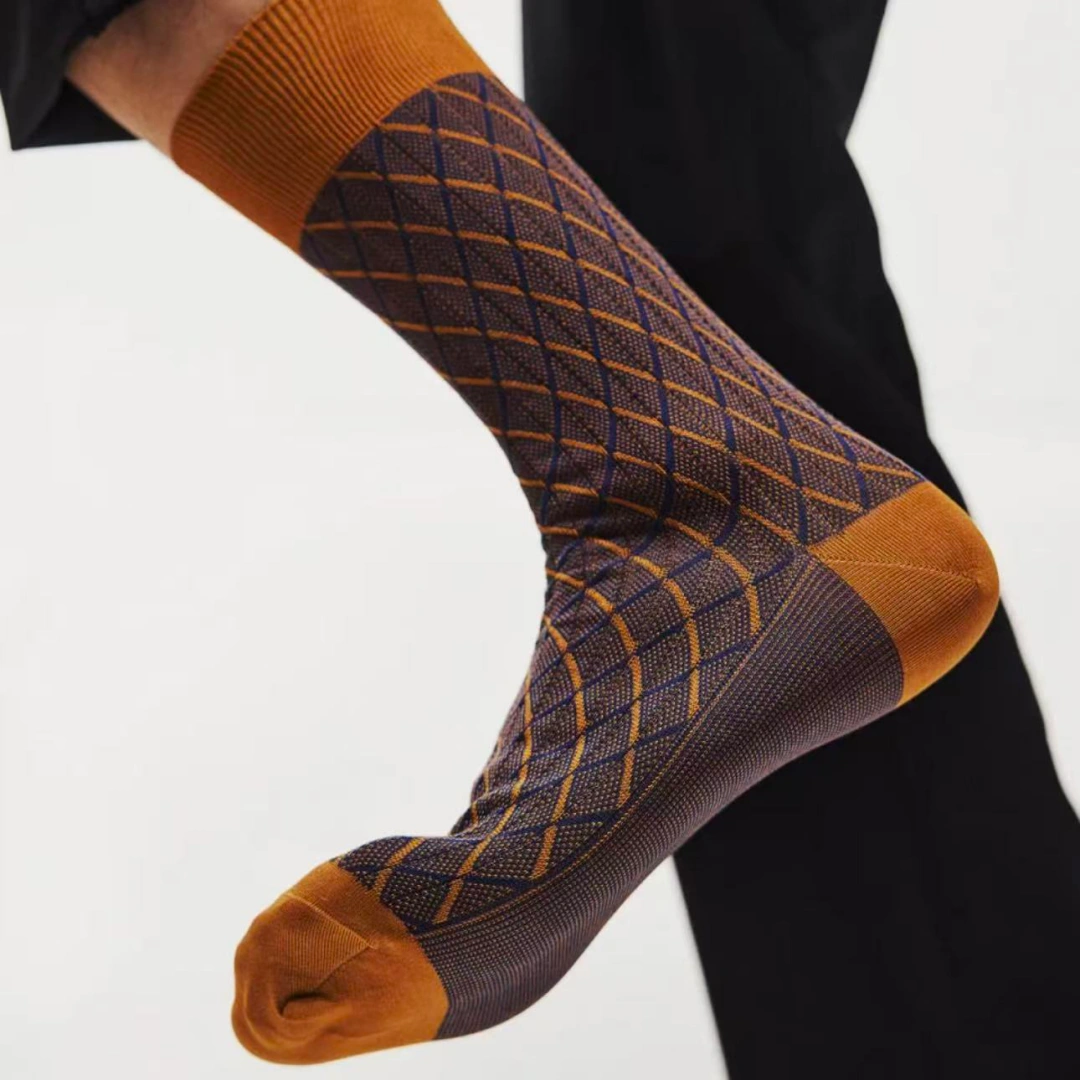 Men's 100S Mercerized Cotton Dress Socks - 240-Needle Argyle | 9.5