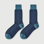 Men's Luxury 100S Mercerized Cotton Argyle Business Socks - product photo showing soft cotton comfort