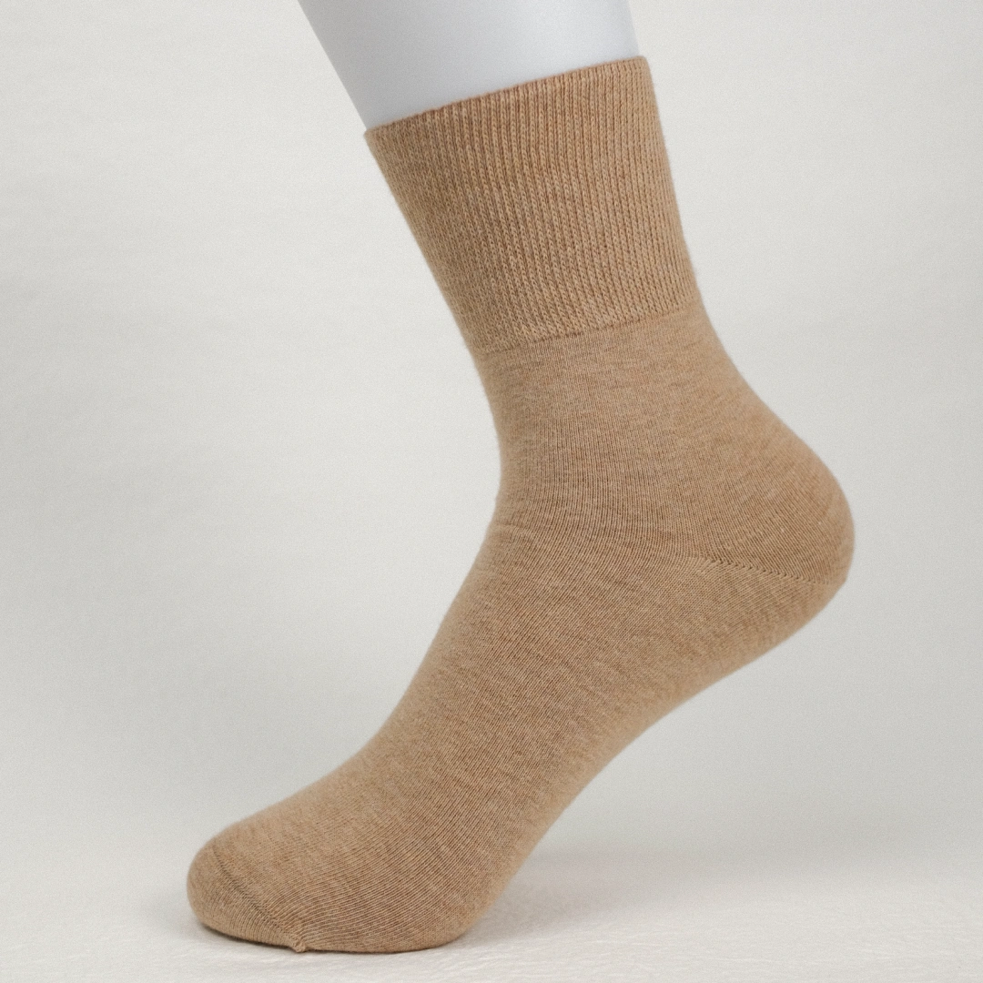 Women's 98% Cotton Relaxed-Fit Heather Crew Socks - product photo showing soft cotton-rich comfort