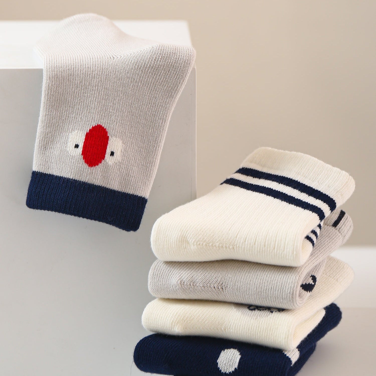 Babies' Combed Cotton Socks -5 Pack