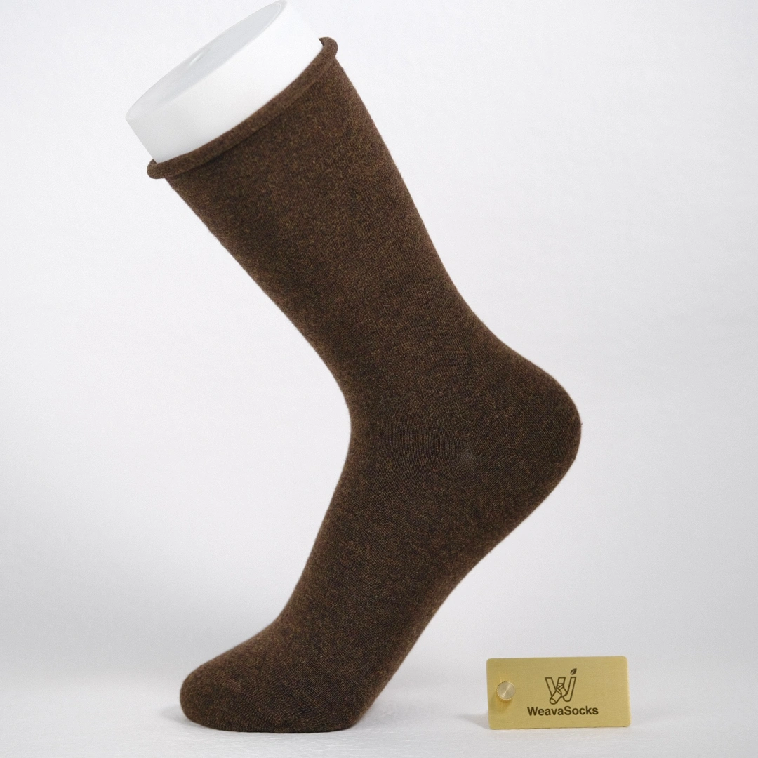 Women's 98% Cotton Classic Roll Top Slouch Crew Socks - product photo showing soft cotton-rich comfort