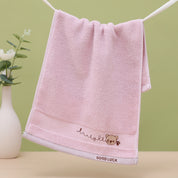 Premium Long-Staple Cotton Face Towel - Bear Embroider - product photo showing soft cotton comfort