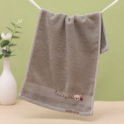 Premium Long-Staple Cotton Face Towel - Bear Embroider - product photo showing soft cotton comfort