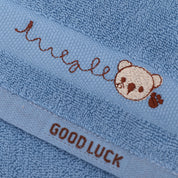 Premium Long-Staple Cotton Face Towel - Bear Embroider - product photo showing soft cotton comfort