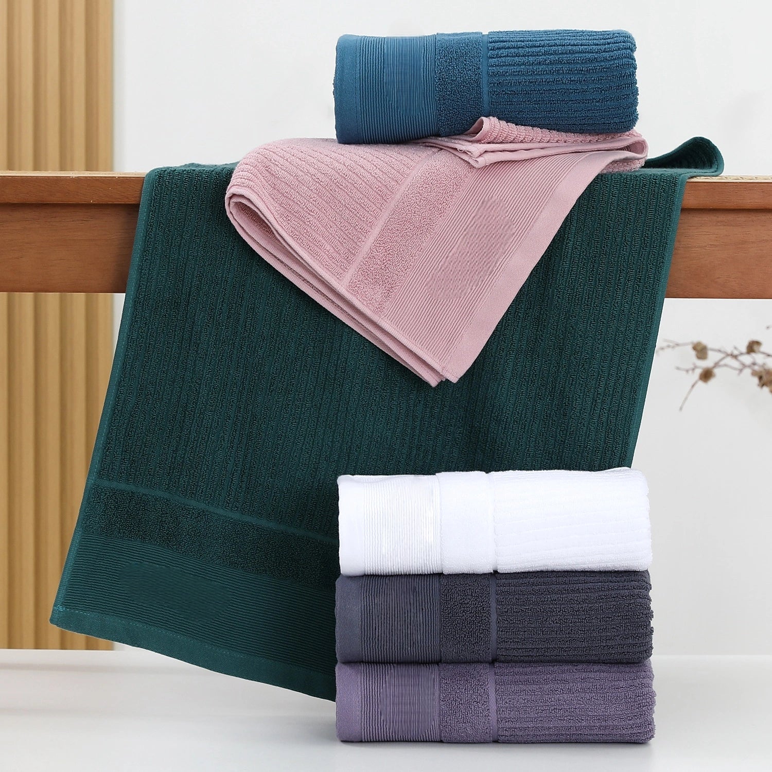 Premium Long-Staple Cotton Large Multi-Use Towel - sock set showing soft cotton comfort
