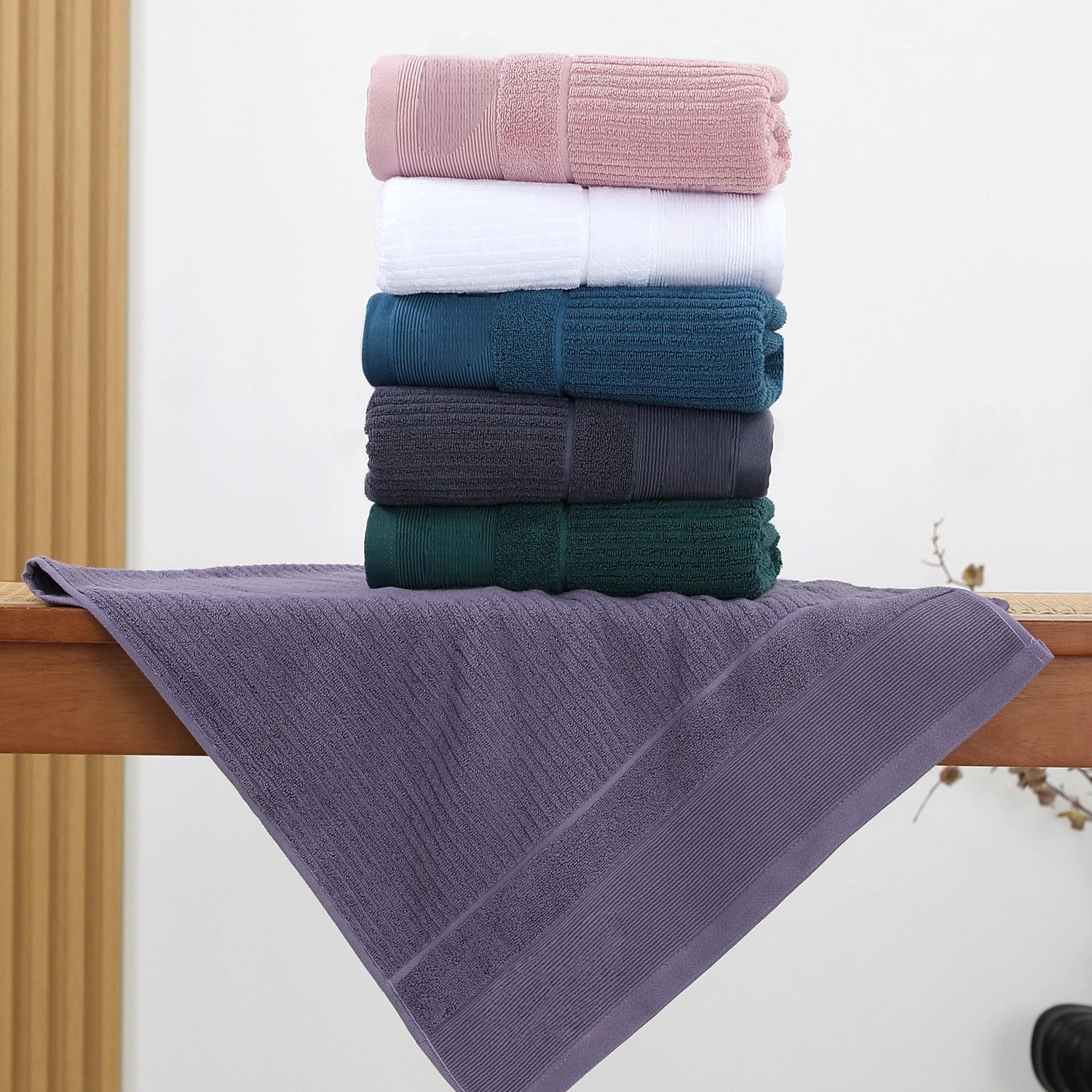 Premium Long-Staple Cotton Large Multi-Use Towel - sock set showing soft cotton comfort