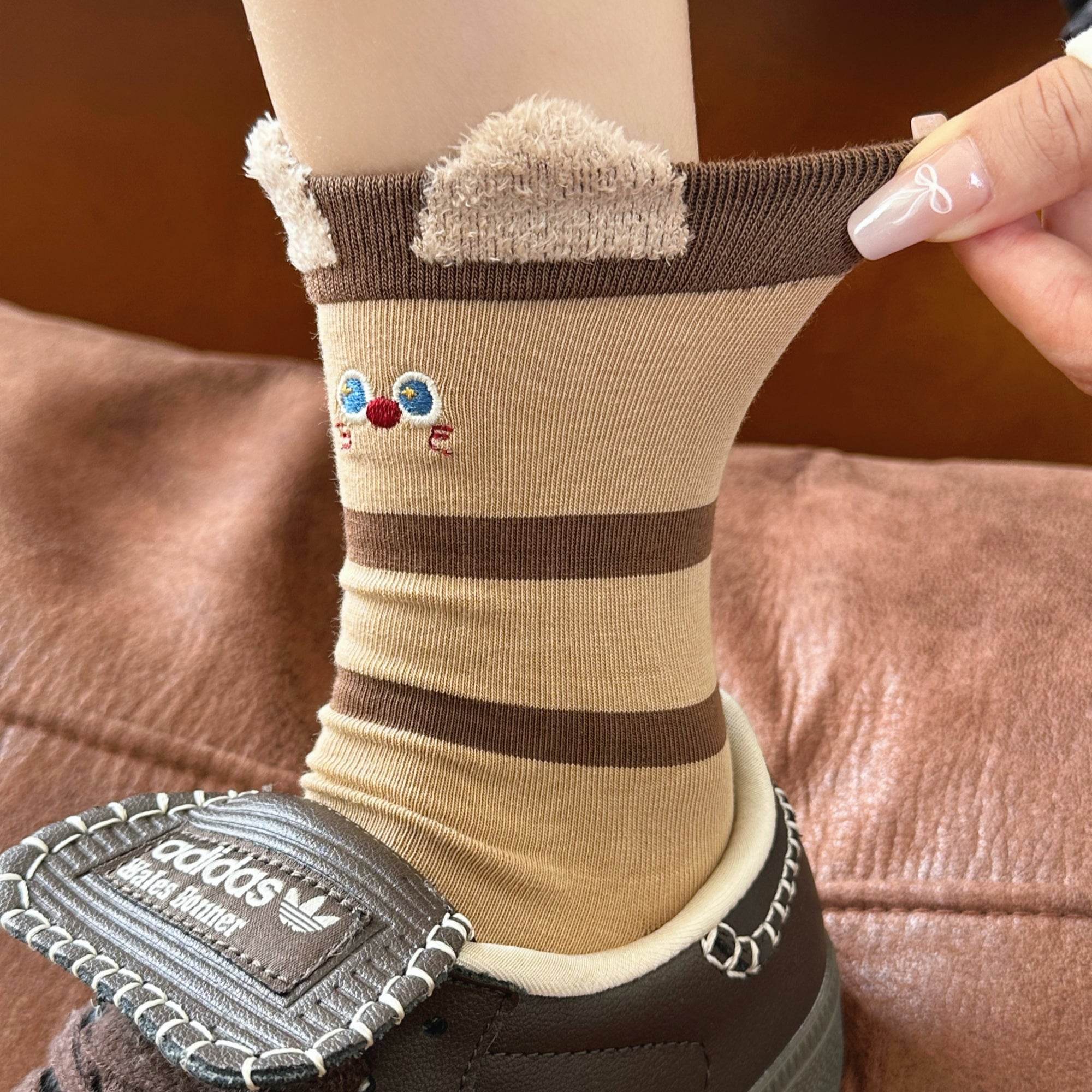 Women's Cute 3D Animal Ear Crew Socks - Single Pair