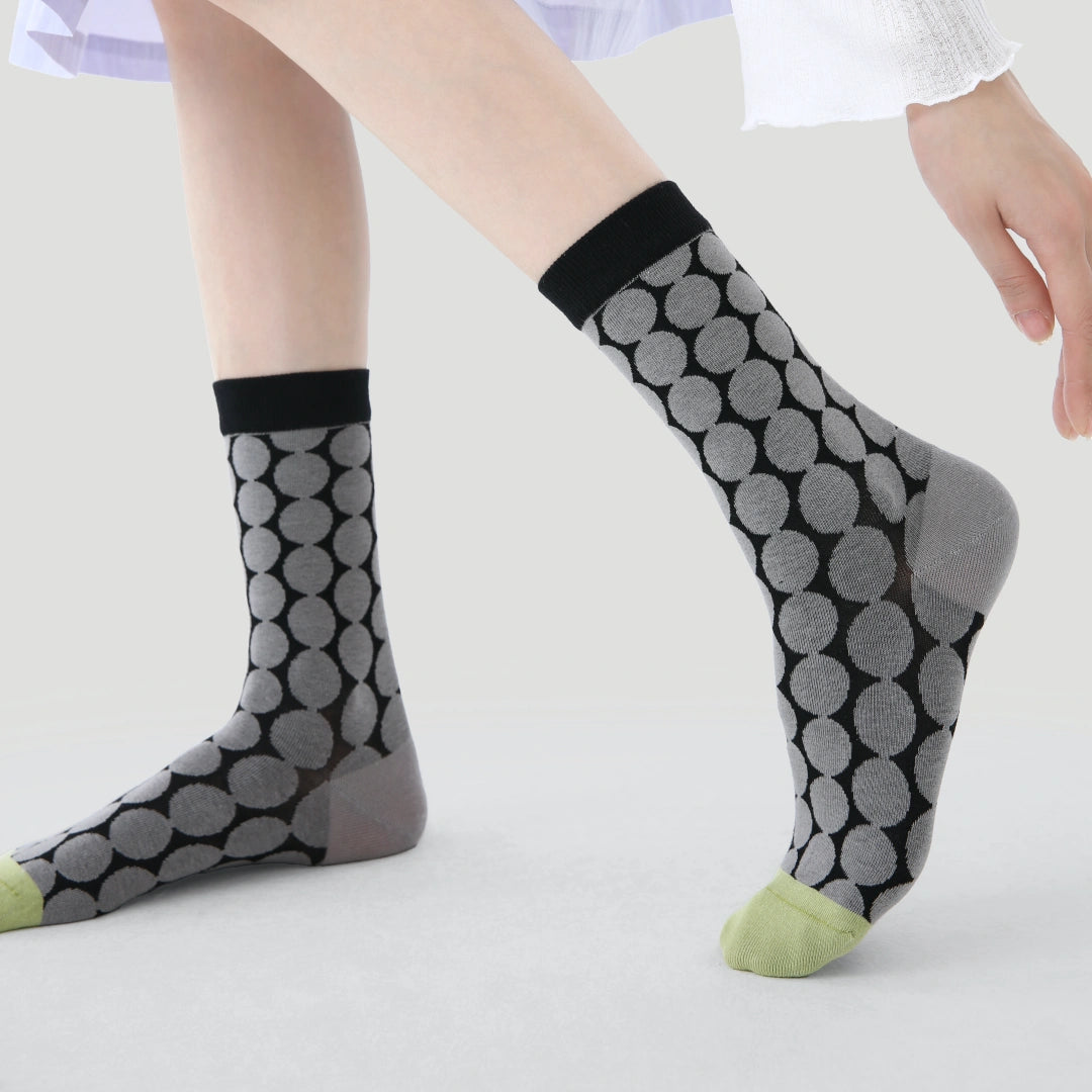 Women's Geometric Mesh Crew Socks (3-Pack) - sock set showing breathable mesh comfort