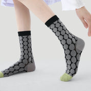 Women's Geometric Mesh Crew Socks (3-Pack) - sock set showing breathable mesh comfort