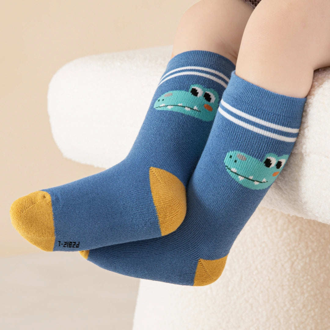 Baby’s Cozy Winter Terry Crew Socks Crocodile 3- Pack